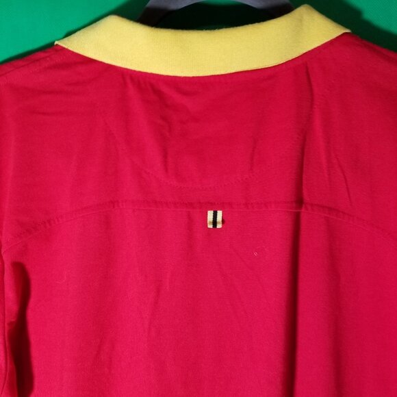 Polo Franky Max Red Yellow Ferrari Pit Crew Rugby Men Large Preppy - Picture 6 of 10
